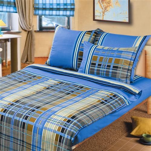 "Шотландия" 2 спальный комплект постельного белья с евро простынью